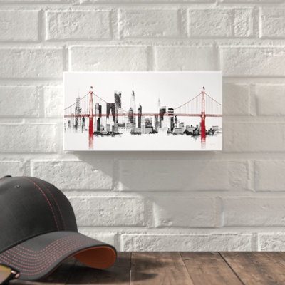 " Bridge And Skyline Red "