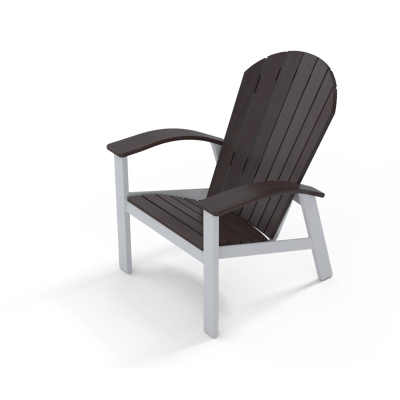 Chaise Adirondack en métal Augusto, Châtaignier, Neige