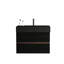 Meuble-lavabo de salle de bain de 76 cm (30 po) avec design suspendu, lavabo noir mat, tiroirs à fermeture amortie, esthétique du milieu du siècle, panneaux de qualité E1, laque E0, fermeture garantie 50 000 fois, style moderne, lavabo monobloc.