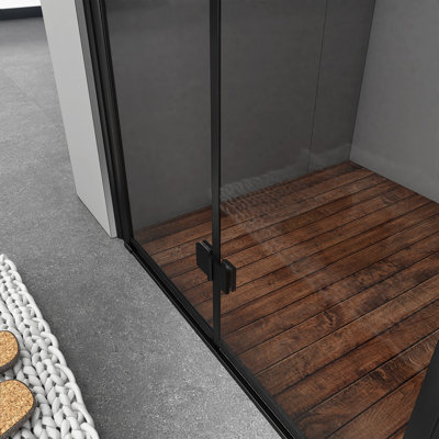 32'' - W x 72'' H Bi-Fold Door Semi-Frameless Shower Door with