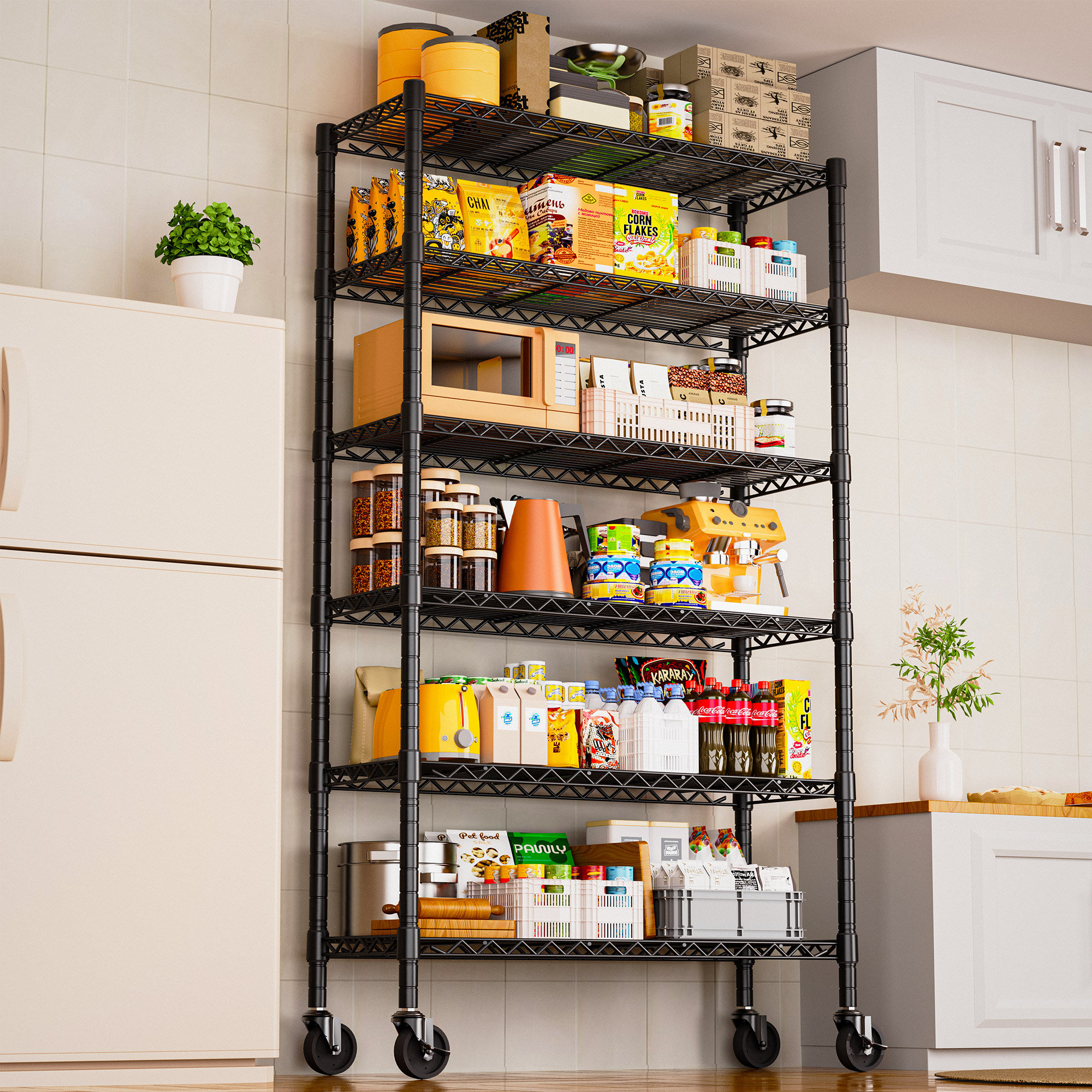 Étagère Utilitaire à 3 Niveaux En Acier Inoxydable - Établi Portable En