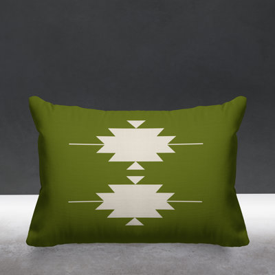 Sike Geometric and Ikat Outdoor Reversible Throw Pillow