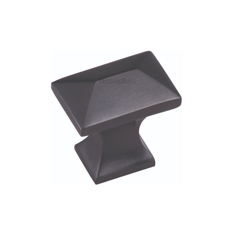 Heritage Brass Heritage Cabinet Knob Anvil Design 35mm, Matt Black