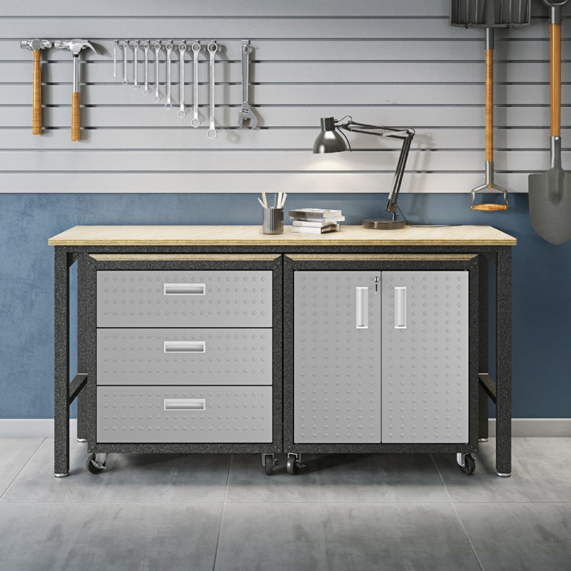 Table de rangement et table de travail H 37,6 po x l 72,4 po x P 20,5 po