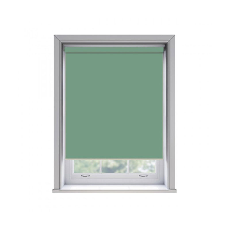 No Drill Thermal Blackout Roller Blind, 100cm W x 165cm L, Green