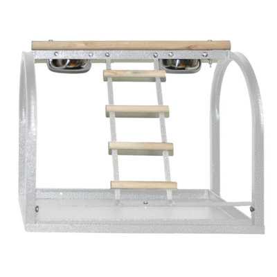 One-of-a-Kind 18'' Metal Bird Play Gym for Table Top
