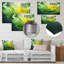 «Green and Yellow Harmonious Chaos II - Abstract Collages», art mural en métal MT137298-504119784