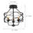 3-Light Black Finish Caged Semi-Flush Mount Light