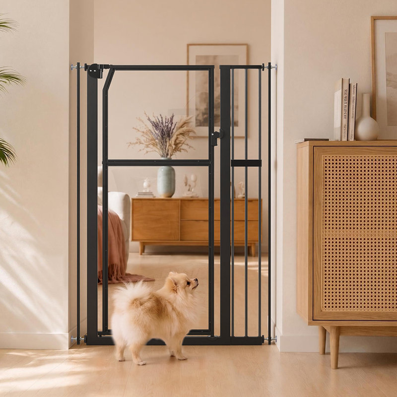 Pressure Mounted Pet Gate, Black, 75cm - 85cm W