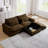 Sectional Sofa Comfy Corduroy Couch For Living Room With Pillows And Round Armrests, Modern Corduroy Sofa Sleeper Deep Couches With Storage Ottoman-839455888