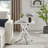 Atal Marble Effect Sofa Side Table - Glass Topped Metal Leg Small Table-610148117-610148121