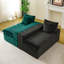Canapé de luxe luxueux en velours à motif de blocs de couleur - disposable en une rangée, côte à côte ou face à face, mobilier de salon élégant pour une décoration douillette-796601868