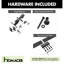 Mini Black Rustic T-Shape Design Non-Bypass Single Track Two Door Hardware Kit For Cabinet Use-149874171