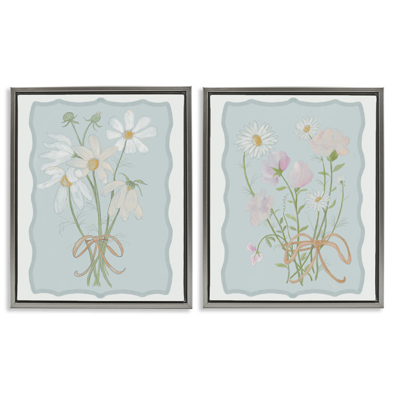 Ensemble de cadres flottants 2 pièces Vintage Spring Clippings, design par Leslie Hermosa, H 21 po x l 17 po
