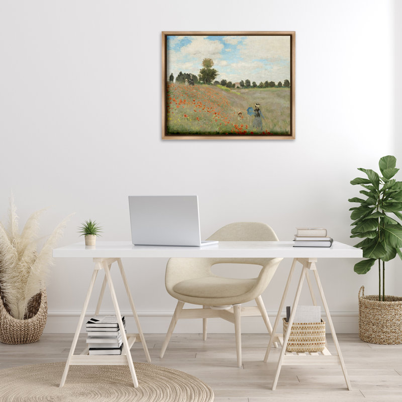 Art mural classique sur toile flottante encadrée or classique Monet par one1000paintings, Cadre flottant orme Montalcino