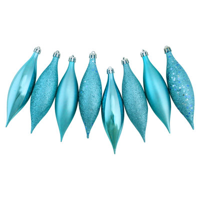 Shatterproof 4-Finish Christmas Finial Drop Ornament