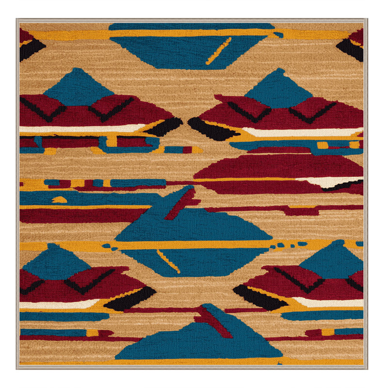 Tapis de transport brun lavable à la machine, Carré 7 pi