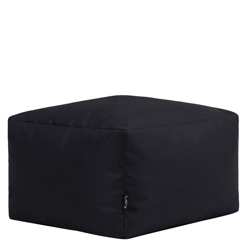  38Cm Round Pouffe Ottoman, Black