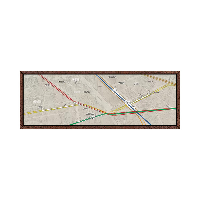 Brooklyn Borough Hall & MetroTech Subway Cluster 1 Piece Panoramic Wall Art on Canvas, 152.4 cm H x 50.8 cm W