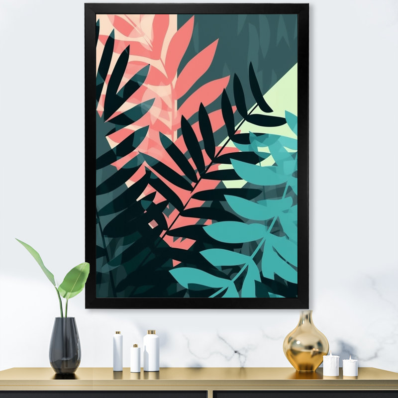 Garett Harmonious Ferns IV sur impression sur toile, Cadre photo noir, H 40 po x l 30 po x P 1,5 po