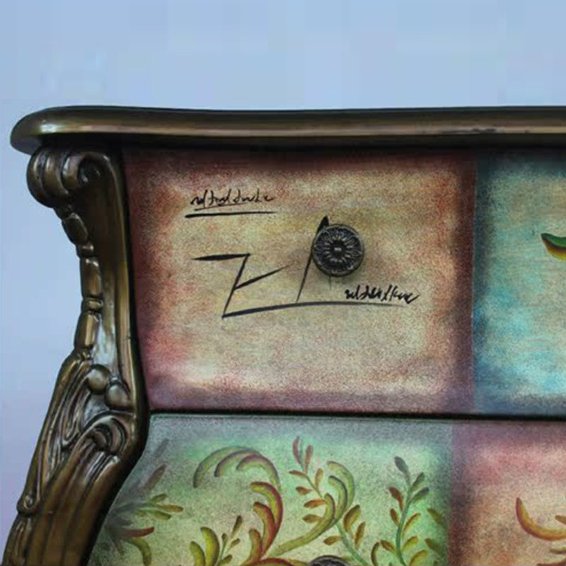 Hand-Painted Two-Drawer Accent Chest for Entryway