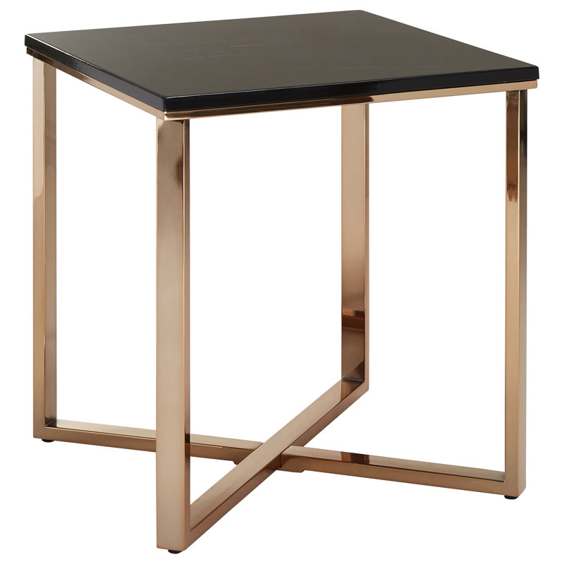 Aguilera Sled End Table, Black, Gold