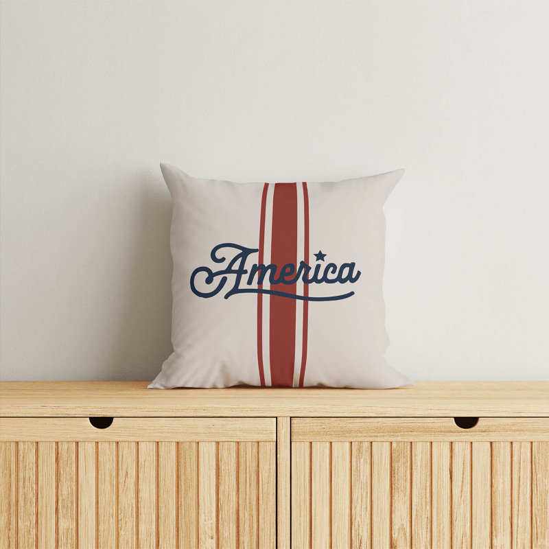 Coussin décoratif America, Carré de 20 po, Ivoire ivoire