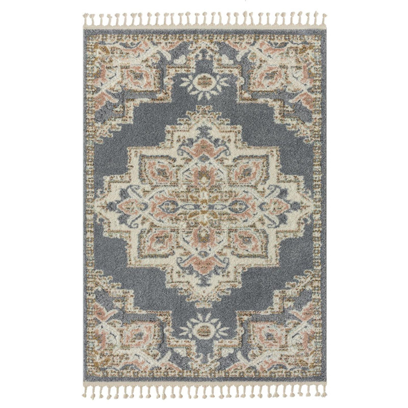 Tapis à motif médaillon Southwestern, Rectangle 6 pi x 9 pi