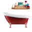 Baignoire de trempage sur pieds 61 "avec drain, pattes et plateau en bambou 61" Streamline-63442647-60925980