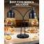 Lampe chauffante commerciale à 2 têtes, lumière chauffante à col-de-cygne réglable avec ampoule de rechange pour buffet, restauration, restaurant, noir-130012646