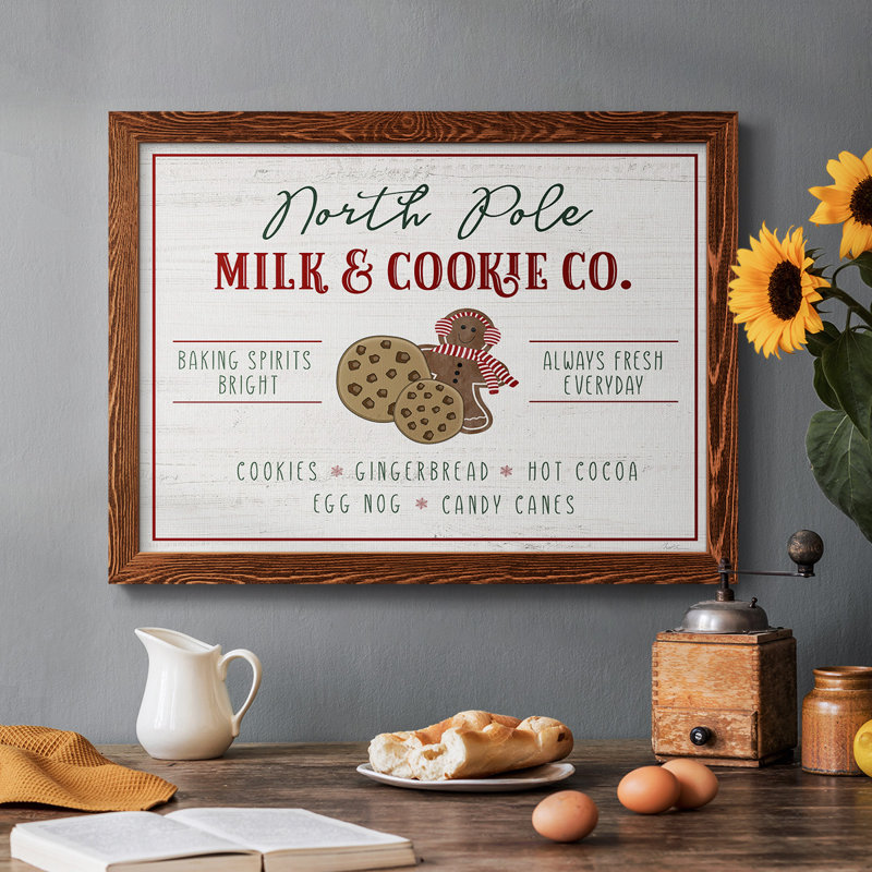 " Milk And Cookie Co ", 14" H x 20" W x 1.5" D, Maple