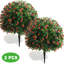 Ensemble de 2 fausses buissons arbustes arbustes artificiels en forme d'arbre de bouleau artificiel d'extérieur, verdure résistante aux rayons UV pour la véranda