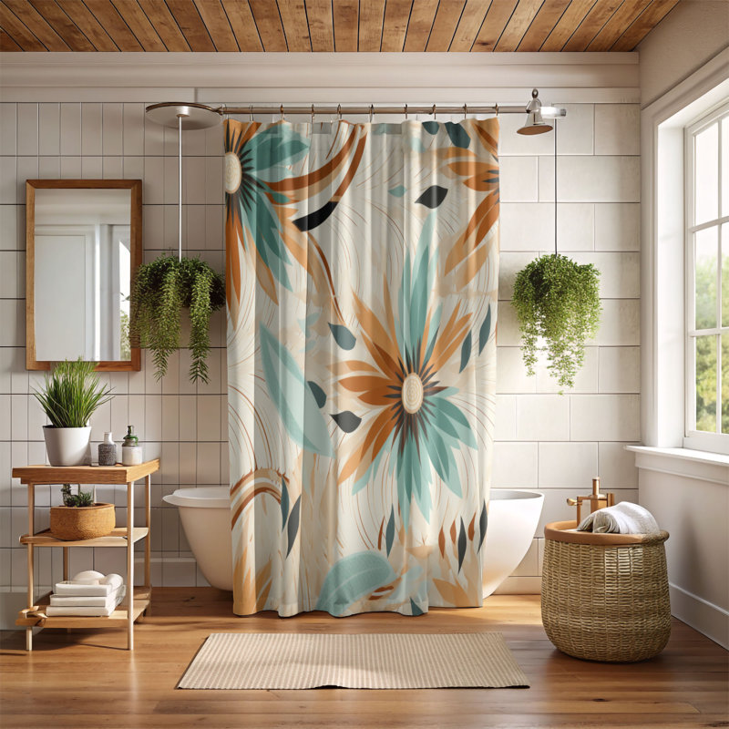 Rideau de douche Boho Whisper - Premium, H 74 po x l 71 po