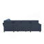 Canapé-lit modulaire convertible en U avec rangement, chargeur USB et porte-gobelets, canapé-lit en chenille rembourré pour le salon, bleu-130853223-130853225