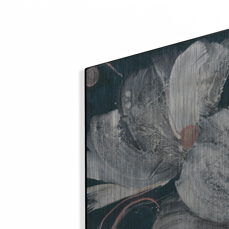 Art mural en métal luxueux «Transluncent Poppies Navy» par Albena Hristova, H 24 po x l 24 po