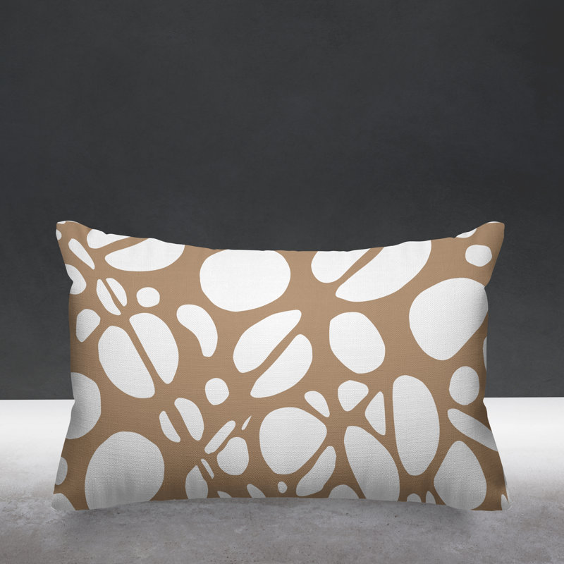 Housse de coussin rectangulaire pour l'extérieur Tribal, Beige