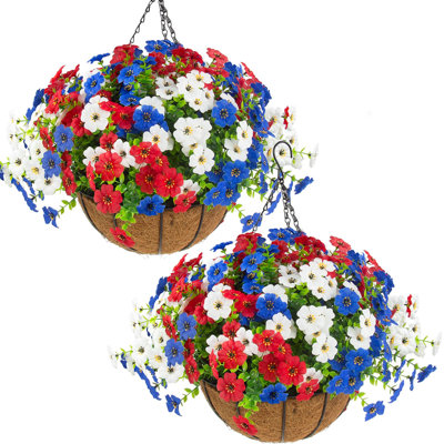 18 " Faux Mixed Assortment in Iron Basket