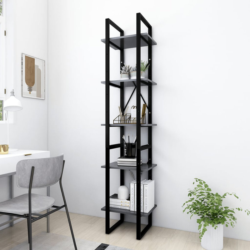 Canne Book Cabinet Engineered Wood, Sonoma Oak, (5 Shelves) 68.9" H x 15.7" W x 11.8" D
