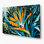 Oiseau de paradis hawaïen, art mural en métal bleu
