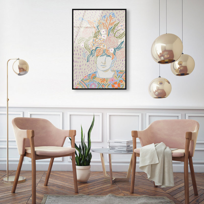 Flourishing Print by Oliver Gal, 31"H x 21"W, Black Floater Frame