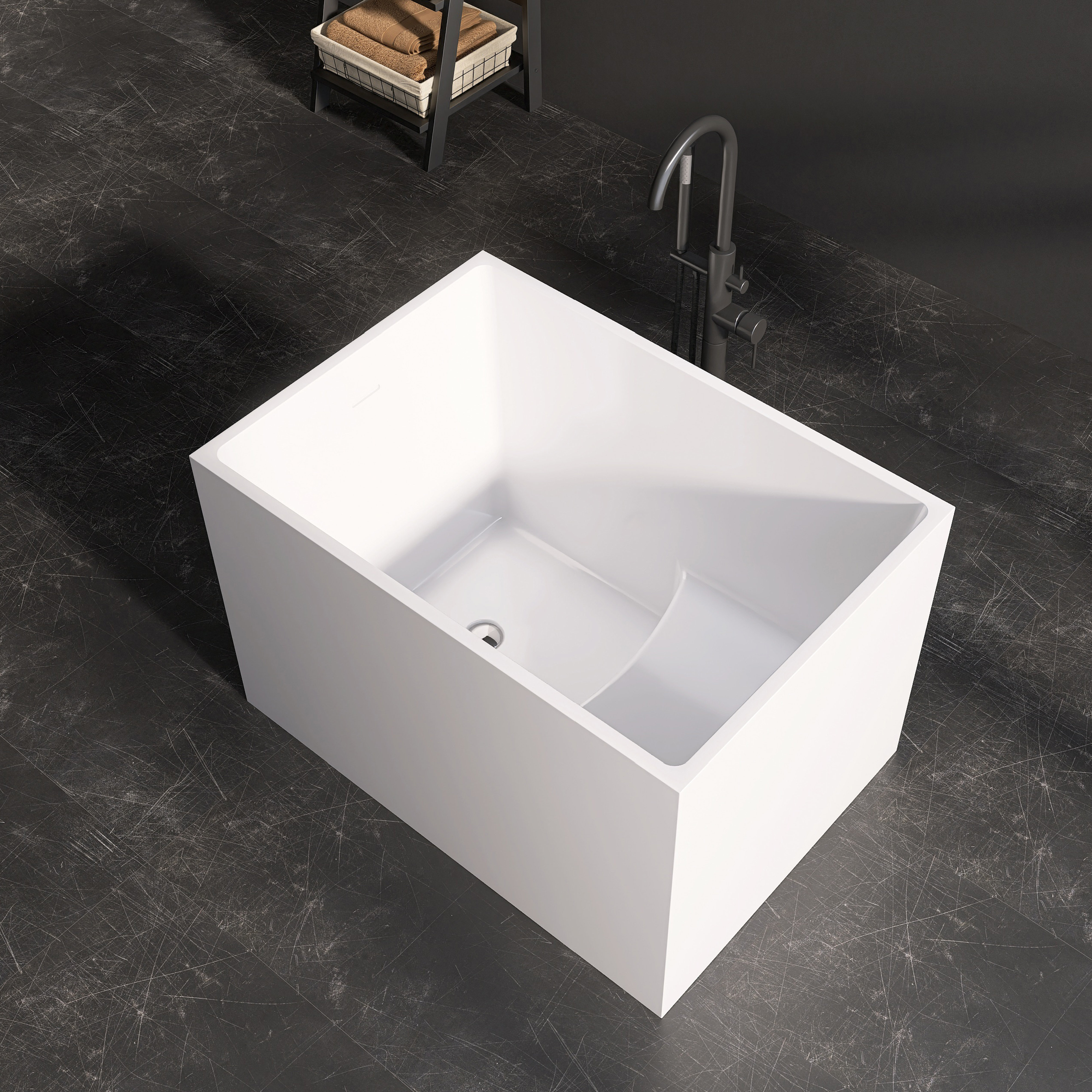 MEDUNJESS 39'' Freestanding Tub Acrylic Soaking Bathtub With Seat | Wayfair