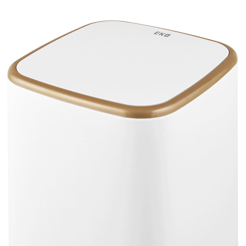 Steel Step On Rubbish Bin, White, 9L