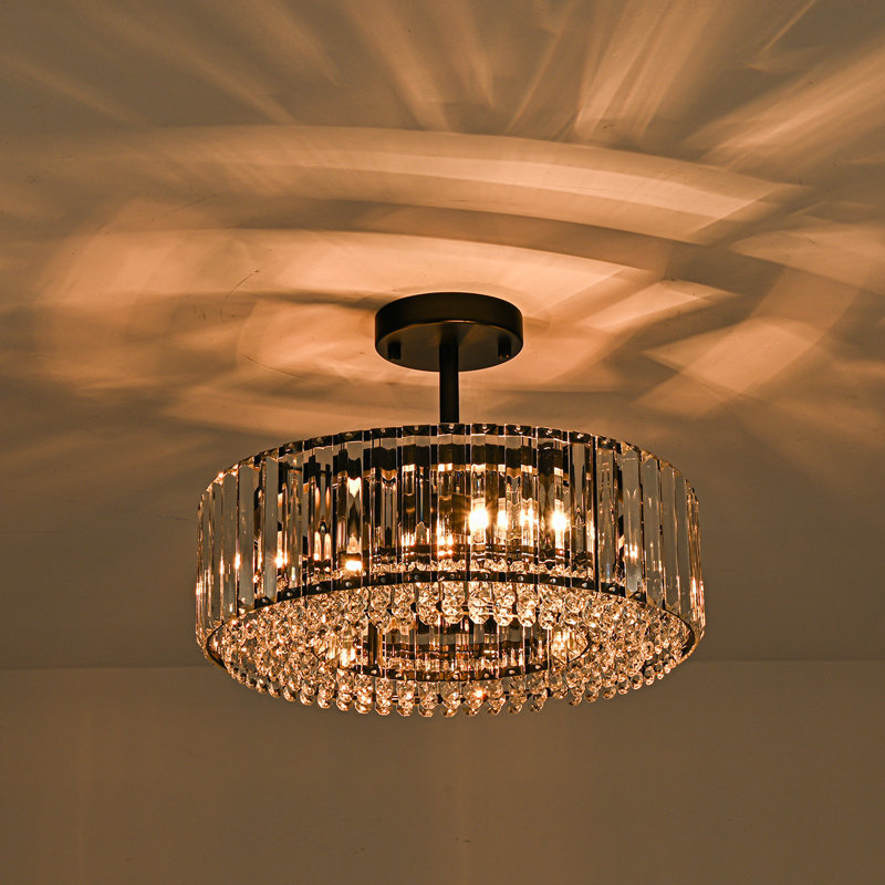 Irenej Semi Flush Mount, Black