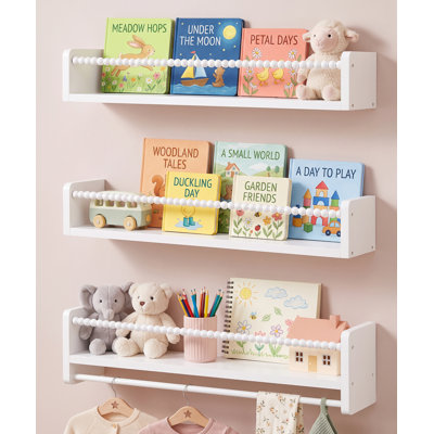 Étagère murale en bois de pin massif pour chambre d'enfant 23 po (ensemble de 3)