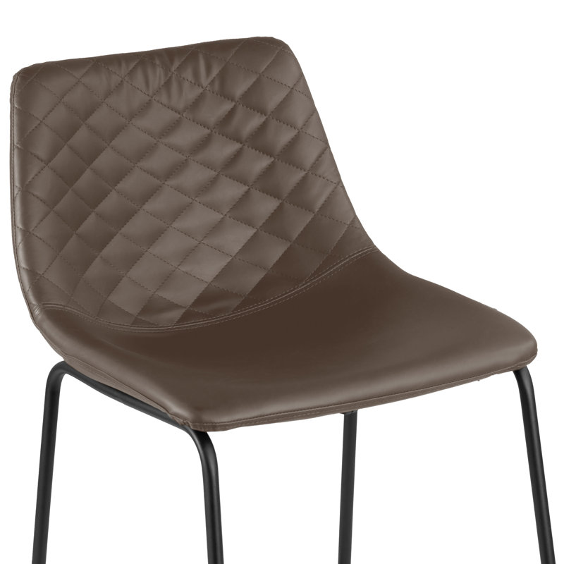 Upholstered Counter Stool with Metal Frame, Brown, Counter Stool (23.5" Seat Height)