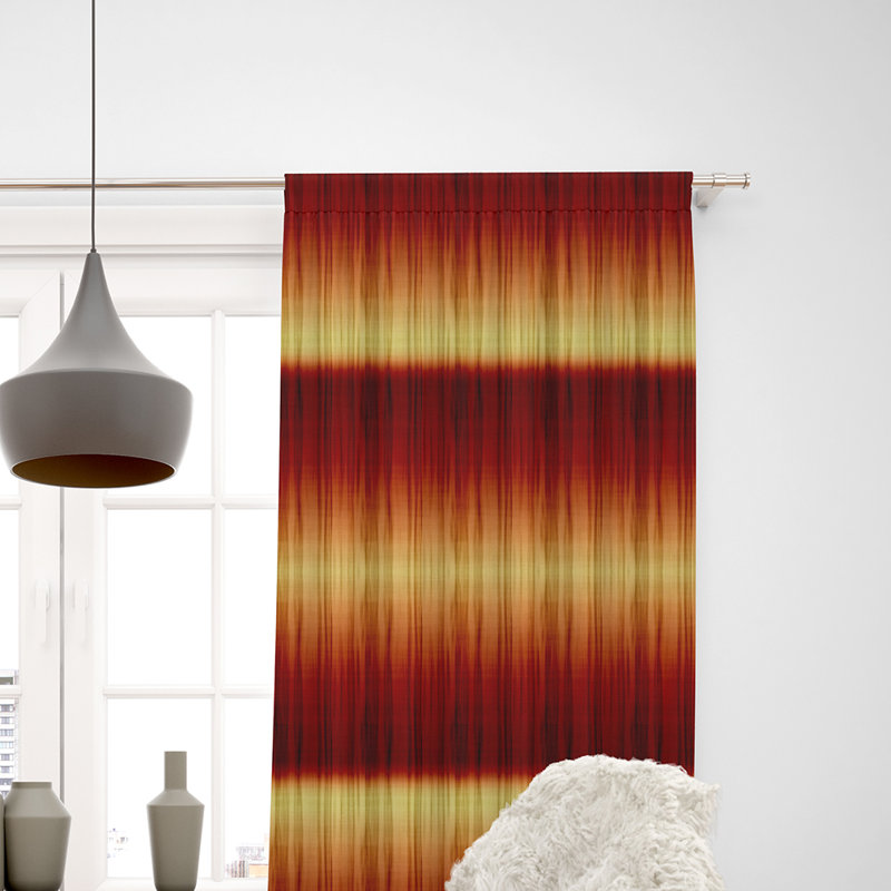 Panneaux de rideaux semi-transparents Ombre, L 40 po x L 61 po, Marron / jaune
