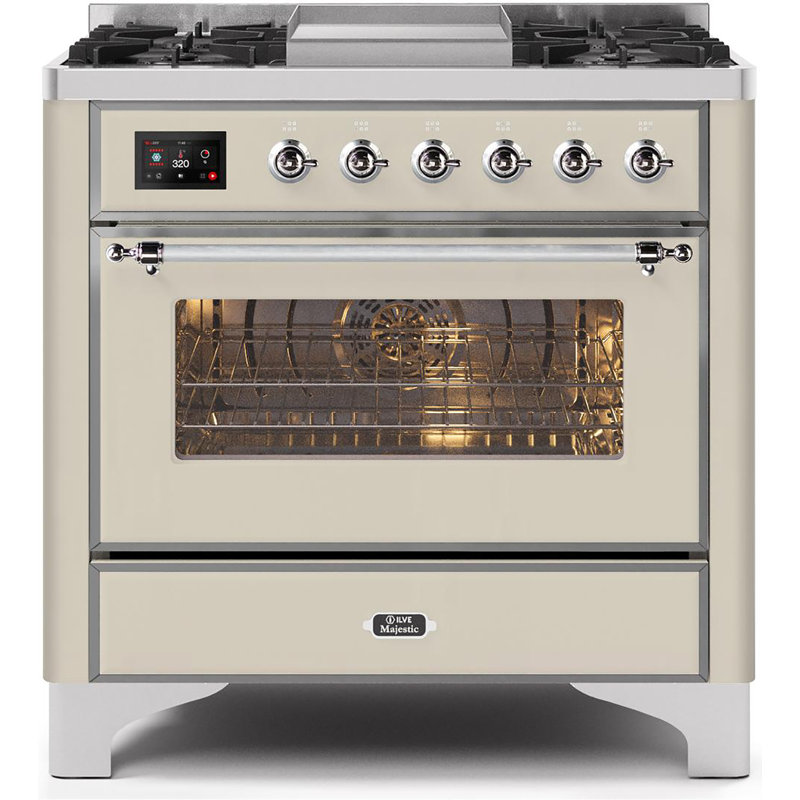 Majestic II Series 36" 3.5 cu ft. Freestanding Dual Fuel Range, Stainless Steel/Bronze, Natural Gas
