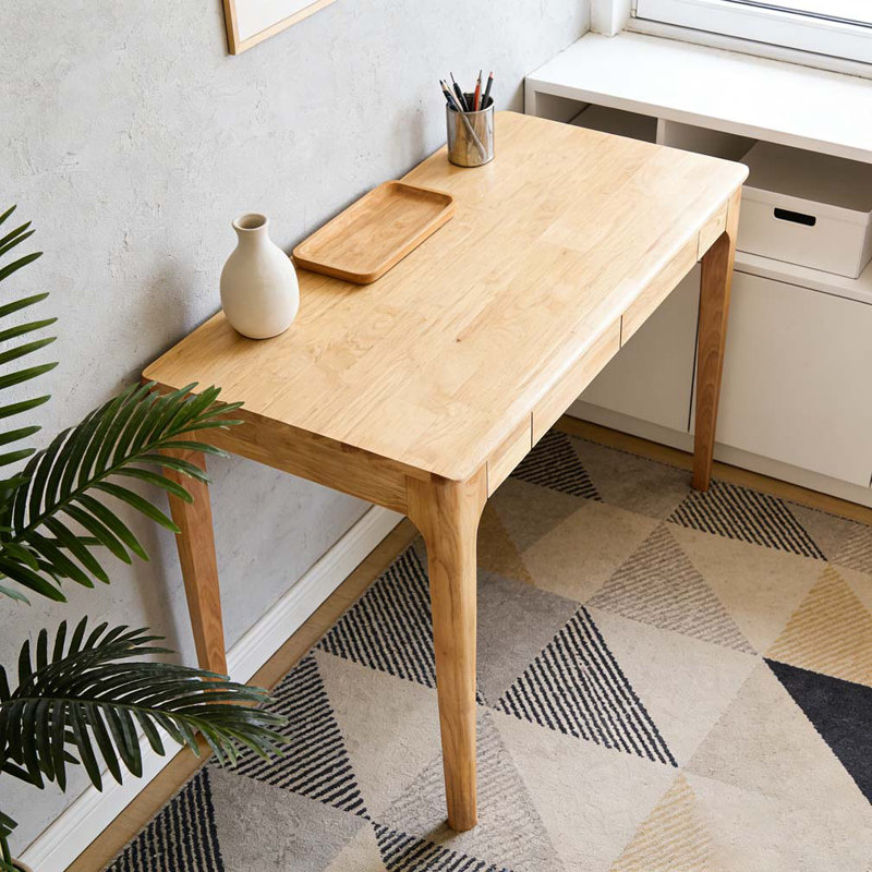 Bureau en bois massif avec tiroirs, Bois