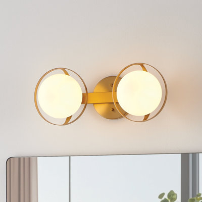 Scottsburg 16-inch 2-light Brushed Nickel Vanity Light with Etched Opal Glass Shades
