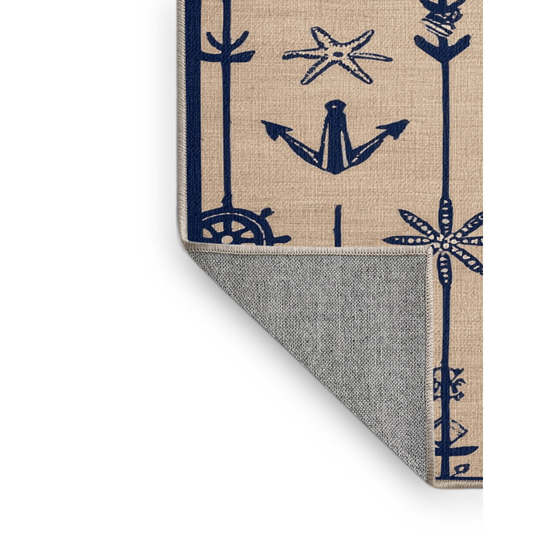  Tapis bord de mer classique lavable Beach House, Rectangulaire 2 pi x 3 pi